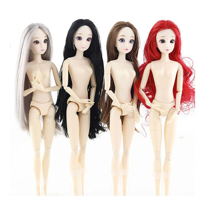 30cm Fashion Princess Babi Doll – 3D Eyes, 20-Joint DIY Plastic Doll for Girls, BJD Model