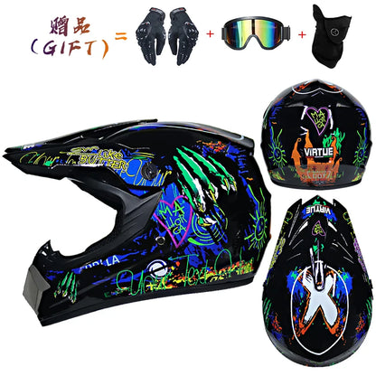 Safety Motocross Helmet for Kids - DOT Approved ATV Cross Bicycle Downhill Capacete, Unisex, Lightweight ABS 1KG