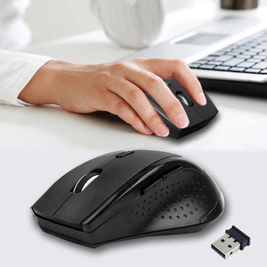 2.4GHz Wireless Optical Gaming Mouse - 1200DPI, 6 Keys, USB Receiver Included, Compatible with Laptops