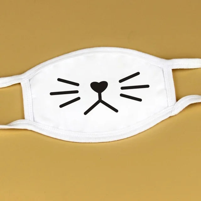 Kawaii Anime Expression Cotton Face Mask – Breathable Smile Mouth Muffle for Unisex Korean Style