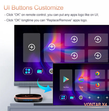 VONTAR X4 Amlogic S905X4 Smart TV Box – Android 11, 4GB RAM, 128GB/32GB/64GB Storage, 4K Media Player, Wifi, BT, AV1