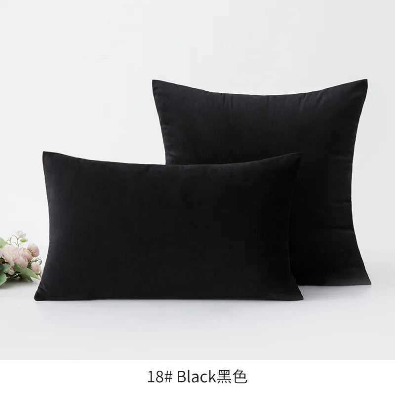 Inyahome Soft Velvet Cushion Cover - Pink Grey Beige Green Decorative Pillowcase For Bedroom Sofa 30x50cm 45x45cm