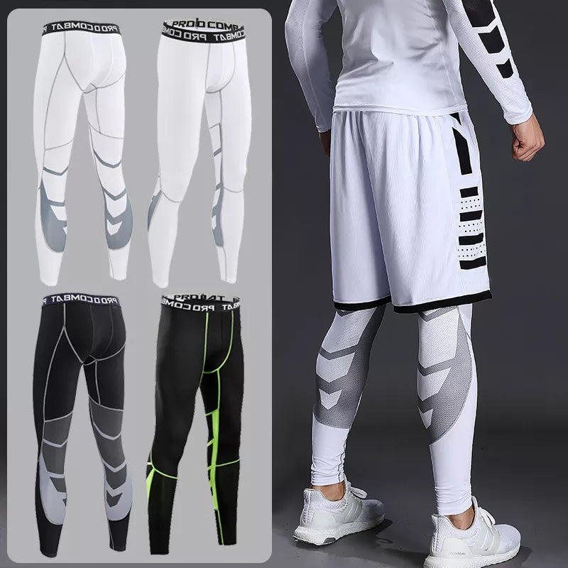 Versatile Performance Gear: Men's Lycra Compression Pants - Ideal for Cycling, Running, Basketball, Soccer - Elasticity Sweatpants for Fitness, Tights Legging Trousers with Rash Guard