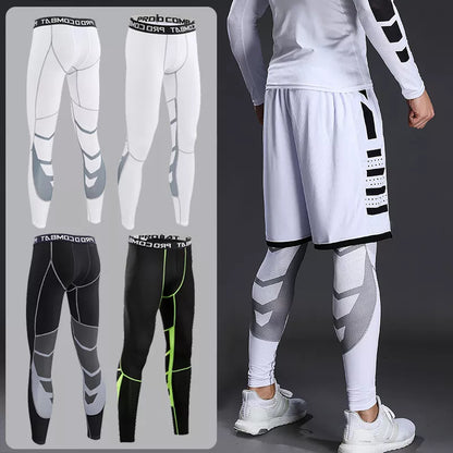 Versatile Performance Gear: Men's Lycra Compression Pants - Ideal for Cycling, Running, Basketball, Soccer - Elasticity Sweatpants for Fitness, Tights Legging Trousers with Rash Guard