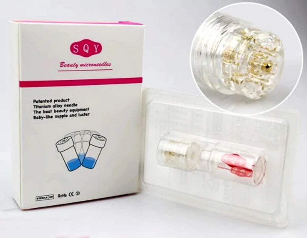 SQY 20-Pin Titanium Needle Tips for Derma Stamp - Reusable Anti-Aging & Whitening Skin Care Serum Tool