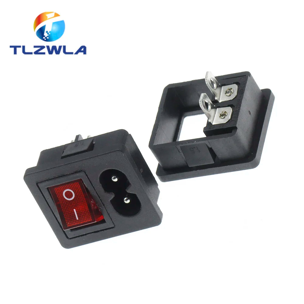 Pure Copper AC Power Socket with Switch – 2-Hole 3-Core Weldable Charging Power Outlet for Electrical Installation