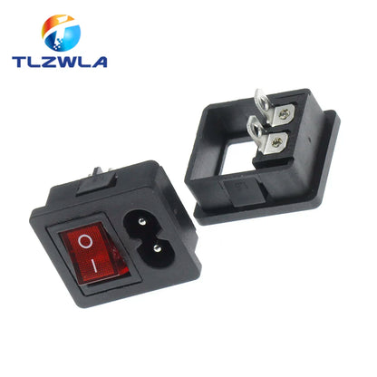 Pure Copper AC Power Socket with Switch – 2-Hole 3-Core Weldable Charging Power Outlet for Electrical Installation