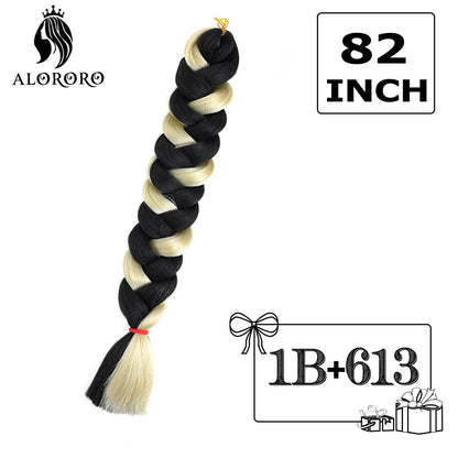 82-Inch Synthetic Braiding Hair Extensions – Jumbo Crochet Box Twist Braids in Green, Red, Pink & Yellow, Pure Color Wholesale