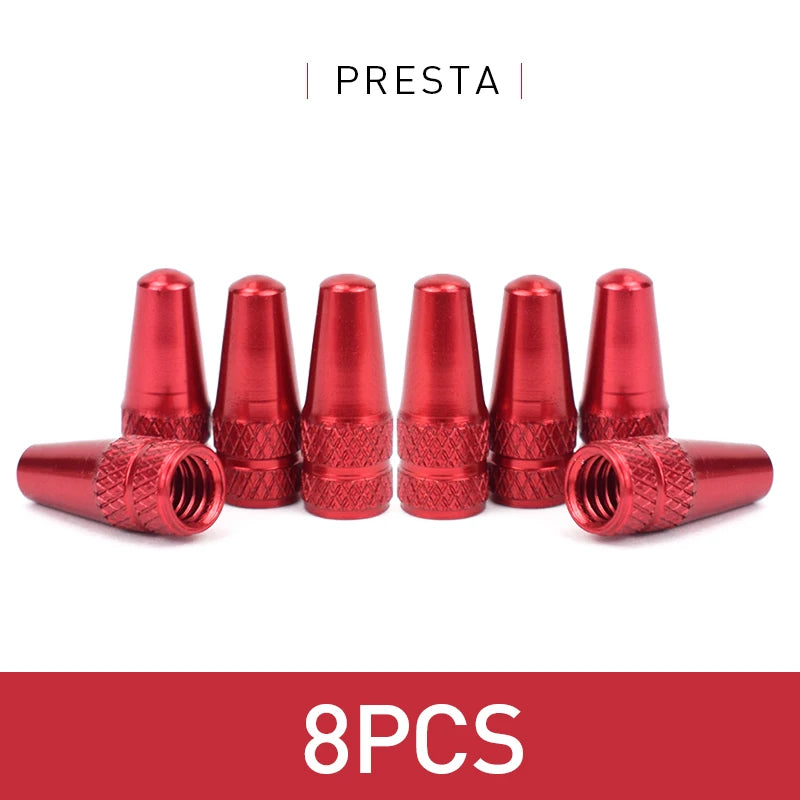4/8PCS Aluminum Alloy Bicycle Tire Valve Caps – Dustproof Presta Valve Protectors for MTB & Road Bikes