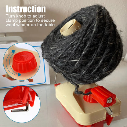 Portable Hand-Operated Yarn Winder: Manual Fiber Wool Winding Machine for DIY Sewing Accessories