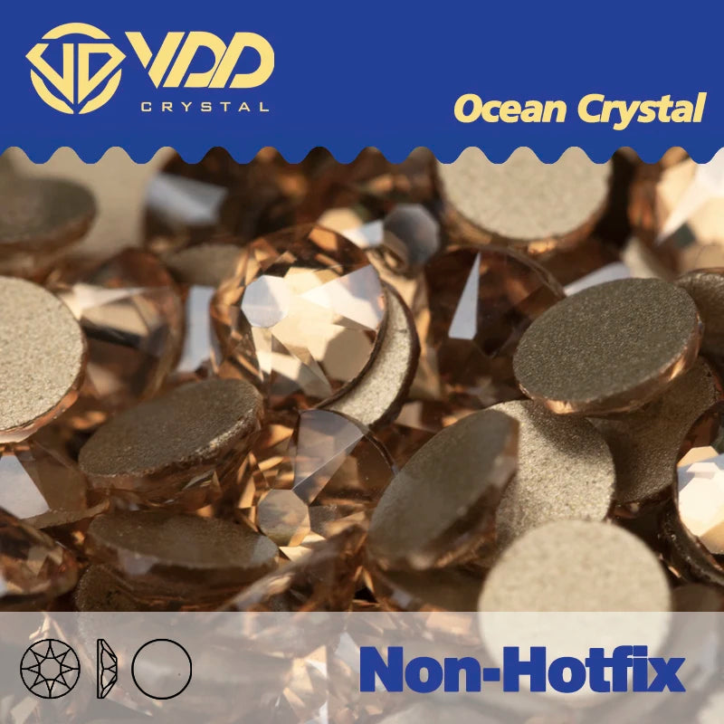 VDD Non Hot Fix Crystal Nail Art Rhinestones - 2088 Flower Flatback Gems for DIY Nail Decorations