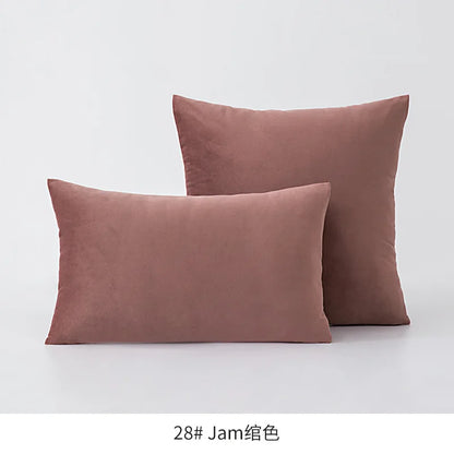 Inyahome Soft Velvet Cushion Cover - Pink Grey Beige Green Decorative Pillowcase For Bedroom Sofa 30x50cm 45x45cm