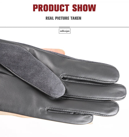 Women’s Winter Touch Gloves – 50% Genuine Leather & 50% Suede, Colorful Warm Leather Gloves