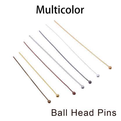 Jewelry Eye Pins & Ball Head Pins - 100/200pcs DIY Findings for Earrings Bracelets Pendants 16-60mm Craft Making Supplies