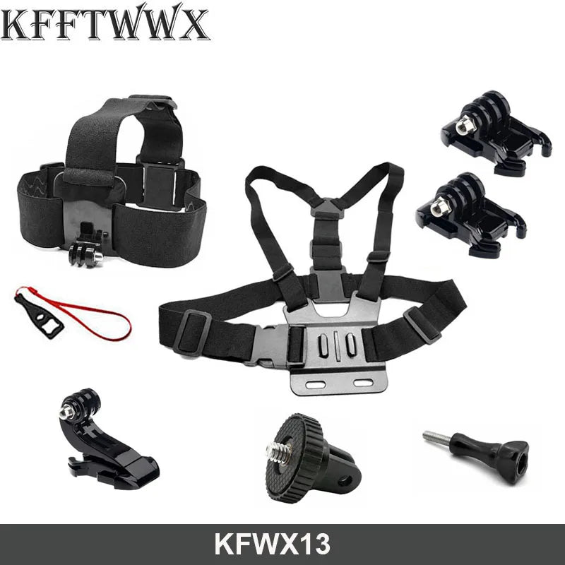 GoPro Accessories Kit — Strap, Tripod Mount & More for Hero 12–4, Yi 4K, SJ4000, EKEN H9, AKASO, DBPOWER Action Cameras