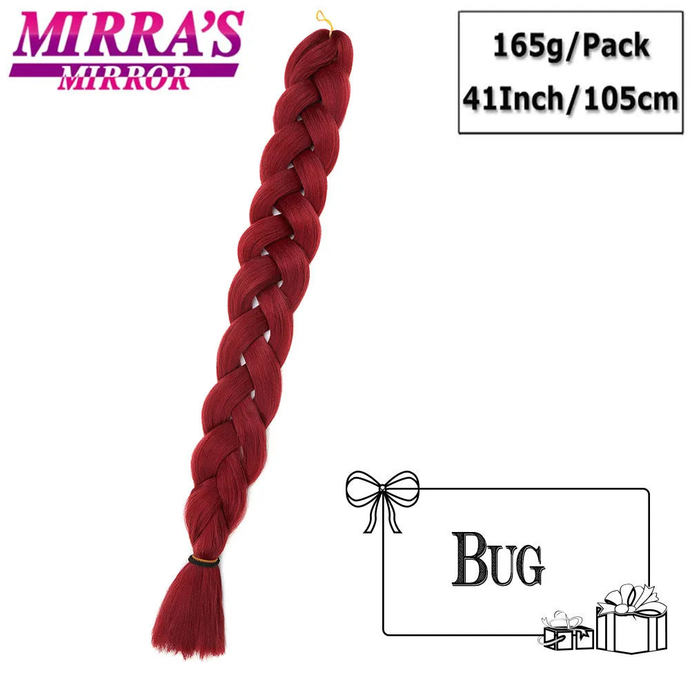 41" Jumbo Braiding Hair Extensions – Purple, Pink & Blue Ombre Synthetic Hair for Box Braids, Wholesale Support