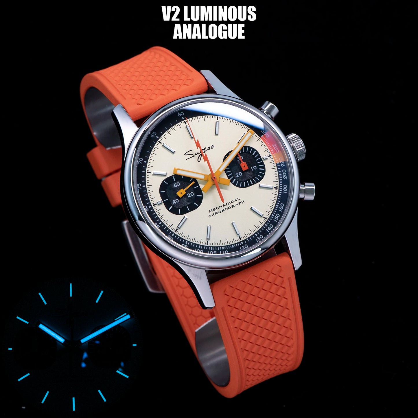 Sugess ST19 Pilot Chronograph Watch – Mechanical Racing 1963 Limited Edition, Sapphire Crystal, Military Style