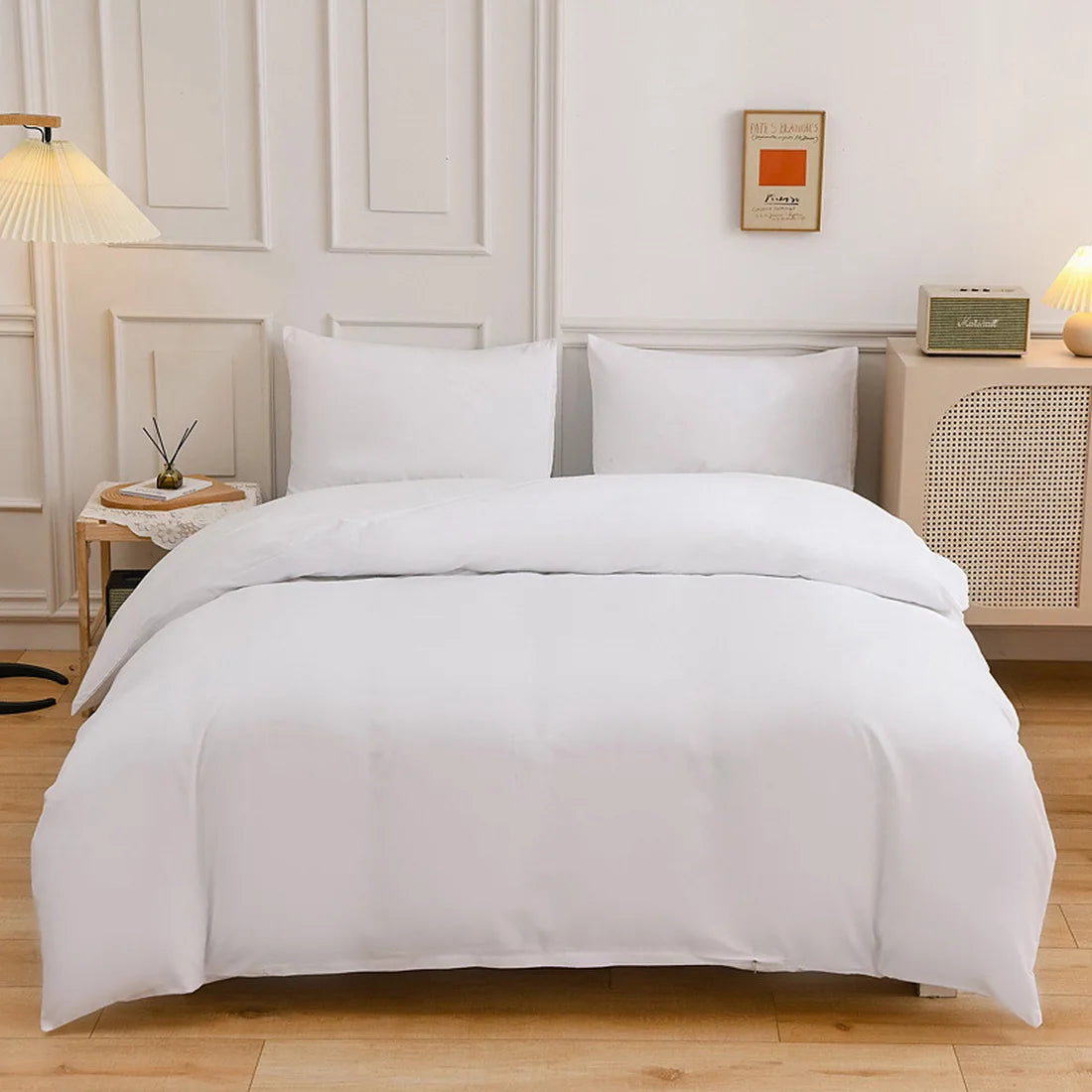 New Design Dark Green Bedding Set - Duvet Cover, Bed Sheet & Pillowcase, King/Queen/Full/Single Size (Excluding Filler), 3/4pcs