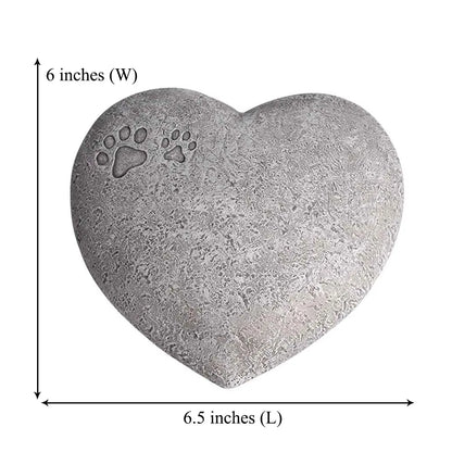 Personalized Pet Memorial Stone – Heart-Shaped Dog & Cat Grave Marker with Paw Design, 1-24 Patterns for Garden Tombstone