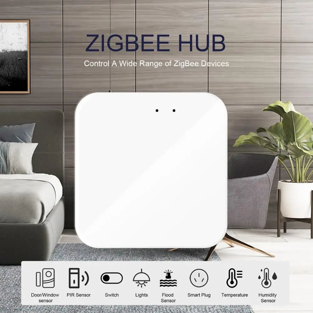 Tuya ZigBee 3.0 Smart Hub - Wireless/Wired Gateway Bridge for App & Voice Control, Alexa & Google Home Compatible