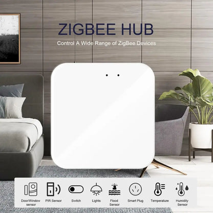 Tuya ZigBee 3.0 Smart Hub - Wireless/Wired Gateway Bridge for App & Voice Control, Alexa & Google Home Compatible