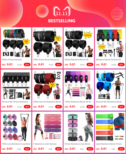 300lb Booty Resistance Band Set – Elastic Workout Harness for Home, Gym, Training & Dumbbell Exercises