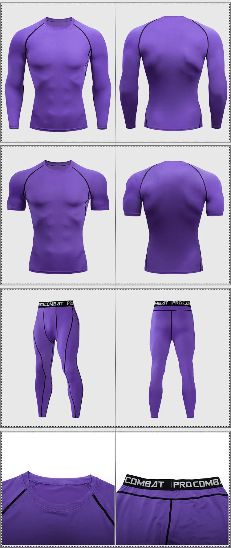 2-Piece Men’s Compression Sportswear Set — Gym, Yoga, Workout & Jogging Tracksuit