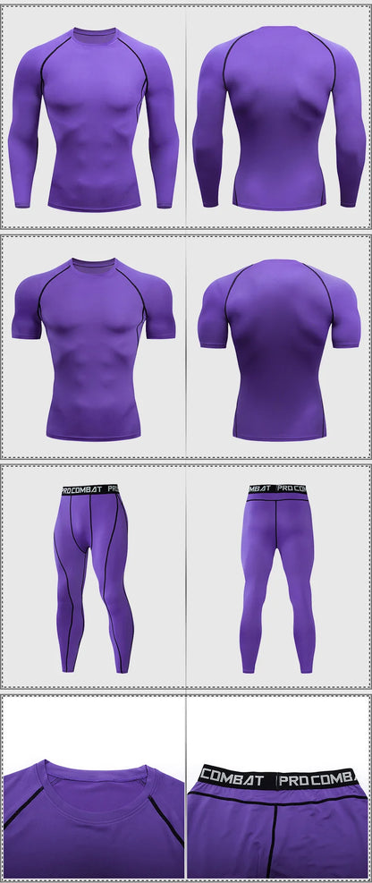 2-Piece Men’s Compression Sportswear Set — Gym, Yoga, Workout & Jogging Tracksuit