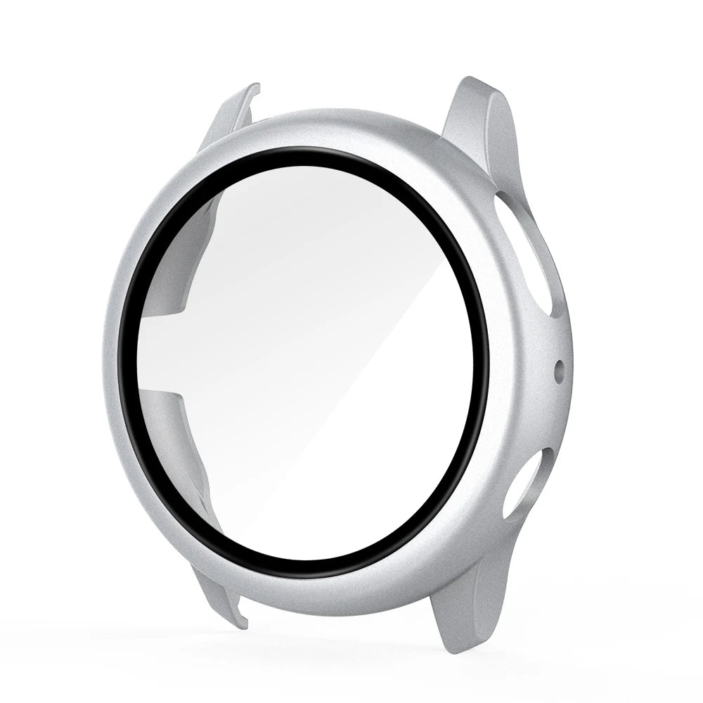 Samsung Galaxy Watch Active 2 Protective Case - Full Coverage Bumper with Tempered Glass Screen Protector for 40mm & 44mm