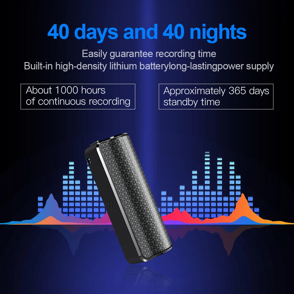 40Days Mini Digital Voice Recorder Pen – 8/16/32GB Audio MP3 Player with Magnetic Activation