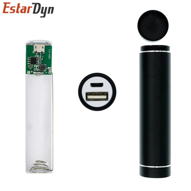 Metal DIY Power Bank Kit Case - 18650 Battery Holder with 5V 1A USB Charging Output for Smartphones