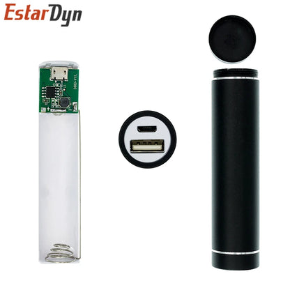 Metal DIY Power Bank Kit Case - 18650 Battery Holder with 5V 1A USB Charging Output for Smartphones
