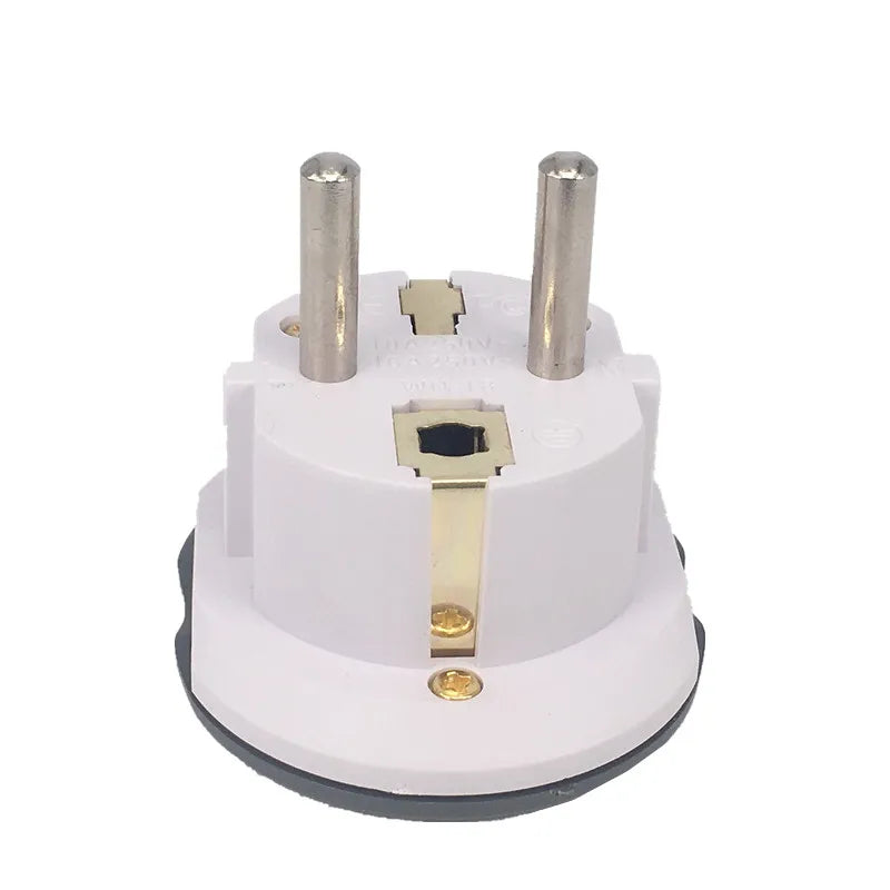 Korea EU Plug Adapter 16A 250V – High-Quality Universal Travel Converter with 2 Round Sockets for AU, US, UK, CN to EU/KR Wall Socket