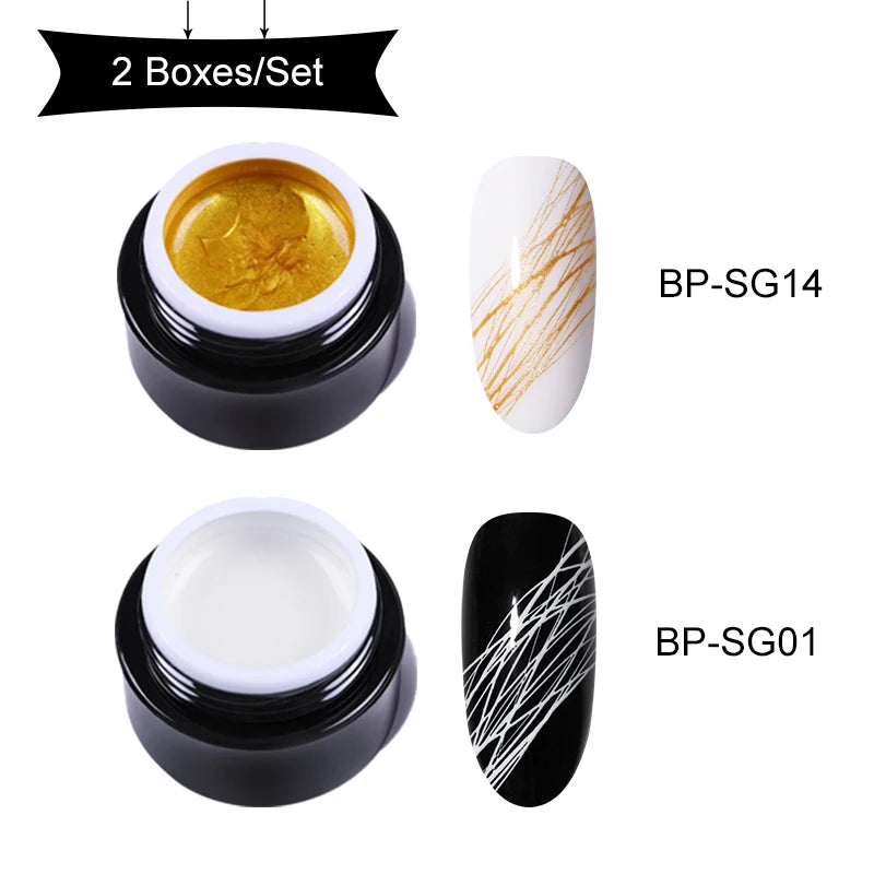BORN PRETTY Spider Wire Gel Nail Polish 5ml - Flower Drawing & Creative Point-to-Line Nail Art Gel Varnish