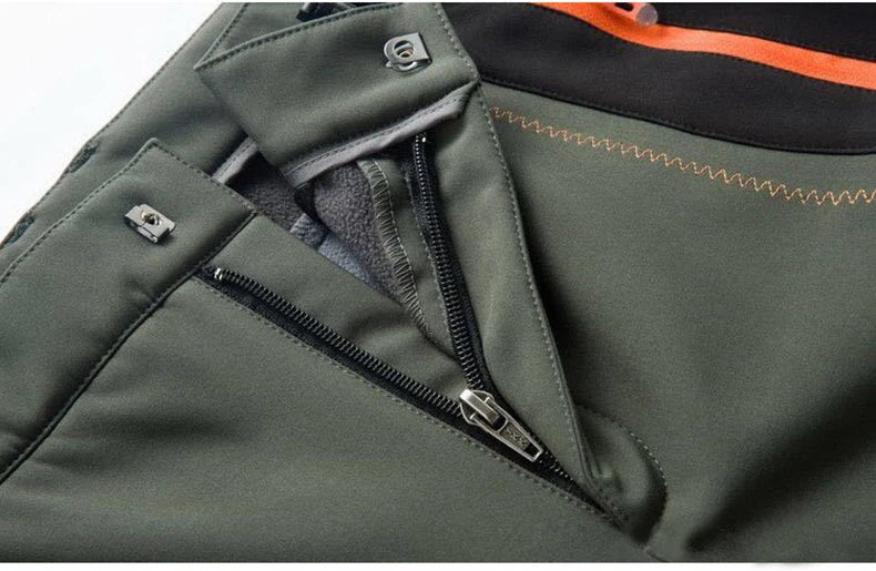LNGXO Men’s Fleece Hiking Pants – Thick Warm Winter Waterproof & Windproof Soft Shell Ski, Trekking, and Camping Trousers