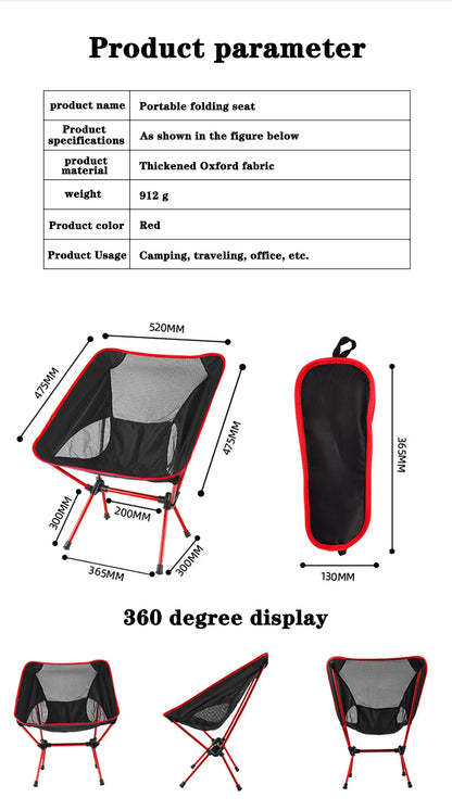 Detachable Portable Folding Moon Chair – Ultralight Outdoor Camping, Beach, Fishing, Hiking Picnic Seat