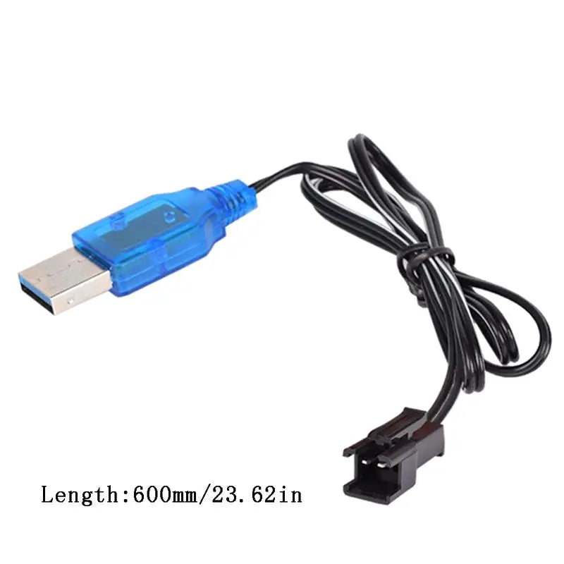 3.7V 400mA Battery USB Charger - NiMH/NiCd Battery Pack Charging Cable with SM 2P Plug for Electric Toys