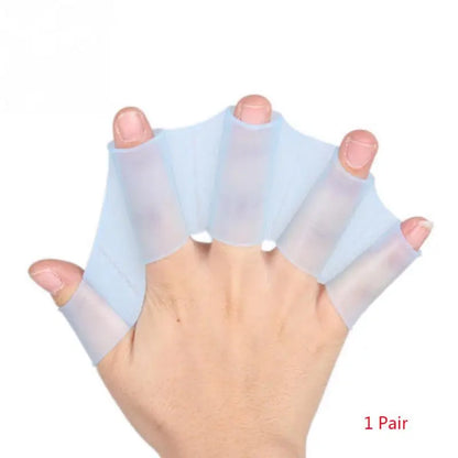 Frog Type Silicone Hand Fins Flippers - 1 Pair Unisex Swimming Finger Webbed Gloves for Water Sports