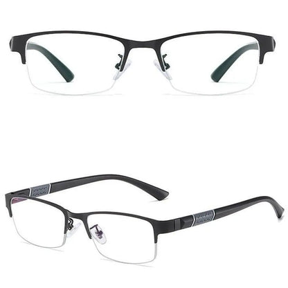 Metal Anti-Blue Light Reading Glasses – Farsighted Eyewear for Men, Business Style with Diopters +0.0 to +4.0