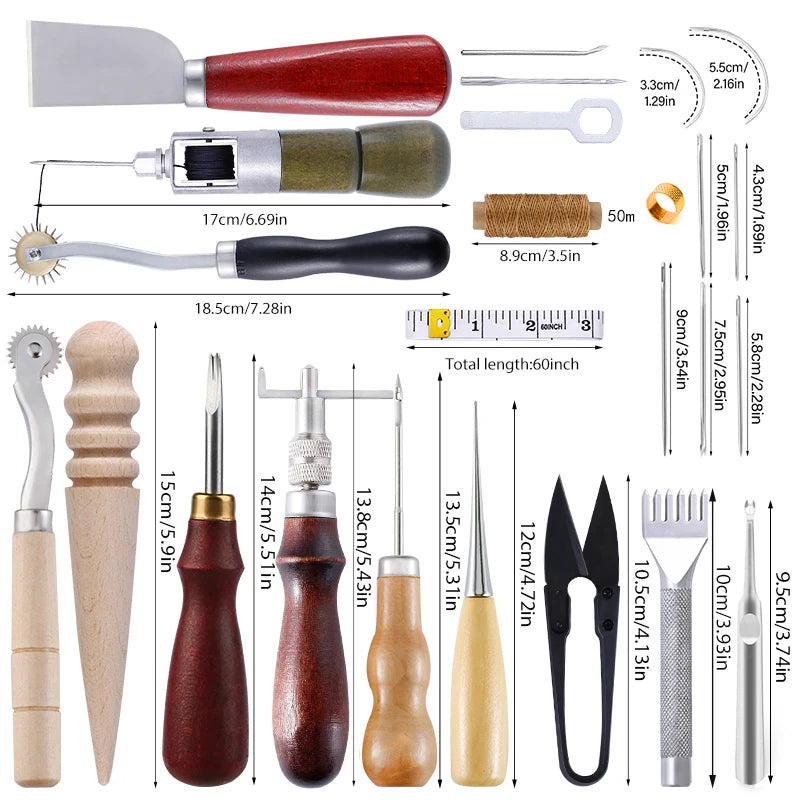 IMZAY Leather Manual Sewing Machine: Speedy Stitcher Leather Sewing Tools Kit - Leathercraft Punching Groover Accessories Set