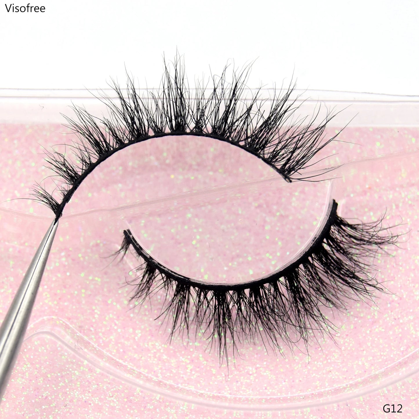 Visofree 3D Mink Eyelashes – Thick Handmade Full Strip Cruelty-Free False Lashes for Makeup M56