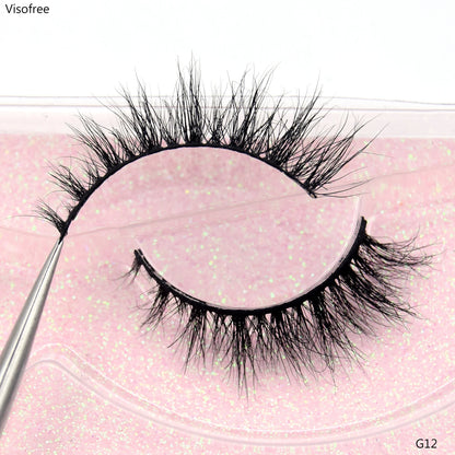 Visofree 3D Mink Eyelashes – Thick Handmade Full Strip Cruelty-Free False Lashes for Makeup M56