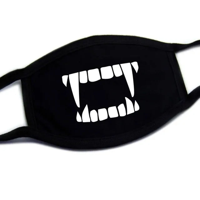 Kawaii Anime Expression Cotton Face Mask – Breathable Smile Mouth Muffle for Unisex Korean Style