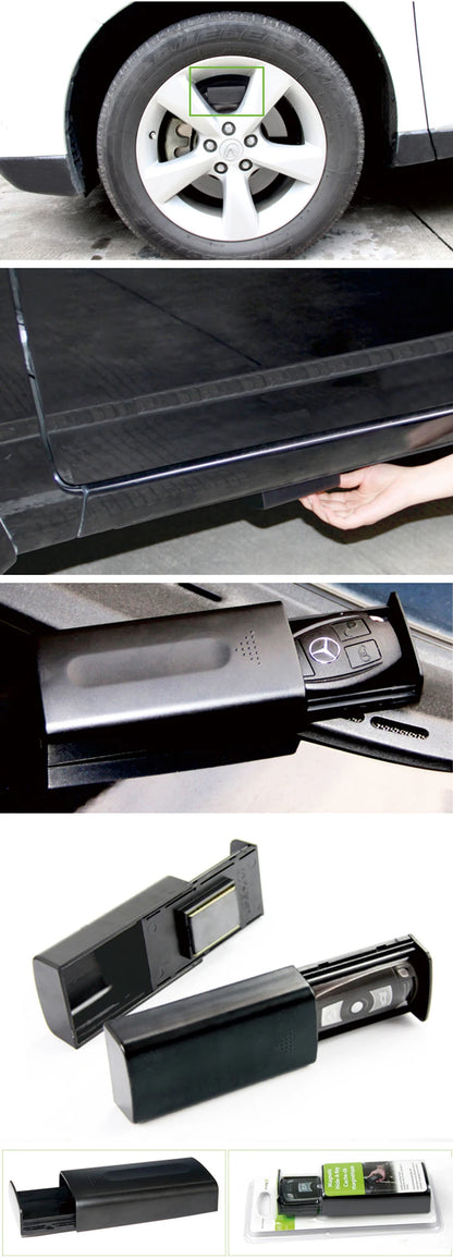 NewCreative Magnetic Black Safe Box — Hidden Key Storage for Home, Office, Car, Truck, and Caravan