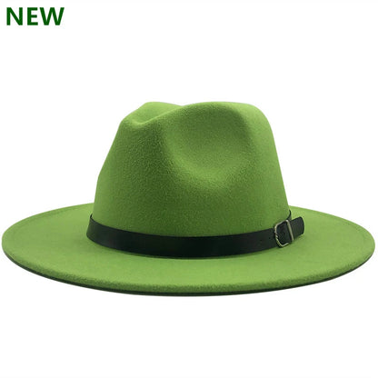 2022 Fashion Fedora Hat for Men & Women - Black Wool Blend Jazz Cap, Outdoor Casual Hat in X & XL Sizes