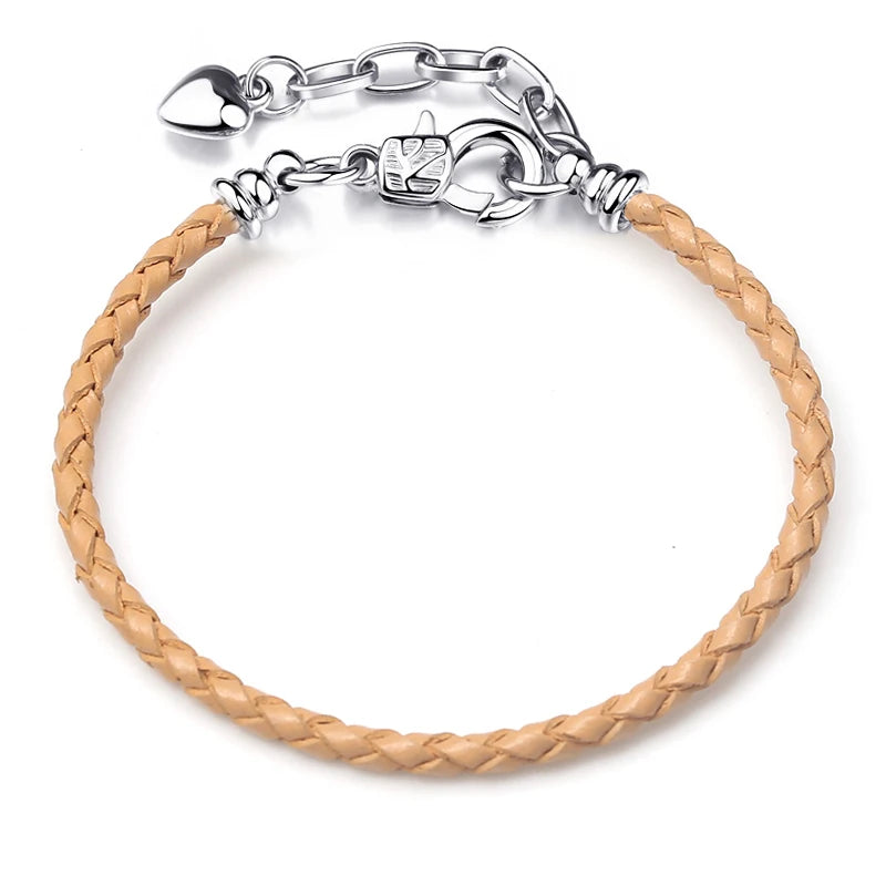 BAOPON 9-Color Leather Charm Bracelet - DIY Chain Jewelry Gift for Women & Girls