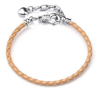 BAOPON 9-Color Leather Charm Bracelet - DIY Chain Jewelry Gift for Women & Girls