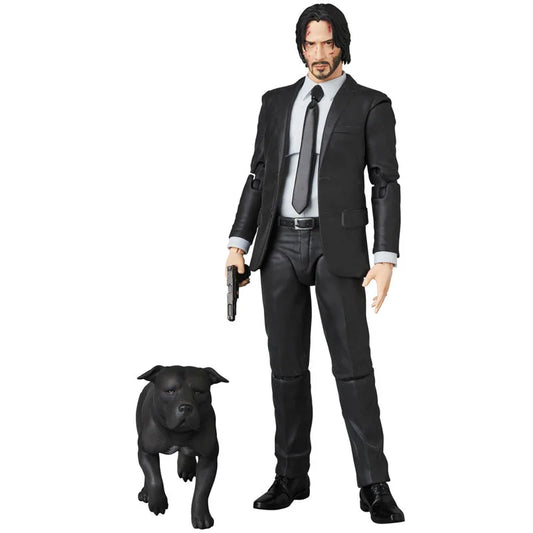 Mafex 085 John Wick Action Figure — PVC Collectible with Dogs, Moveable Joints Toy