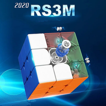 MoYu RS3M Magnetic 3x3 Speed Cube - RS3 M UV-Coated Magic Puzzle Cube for Speedcubing and Brain Training