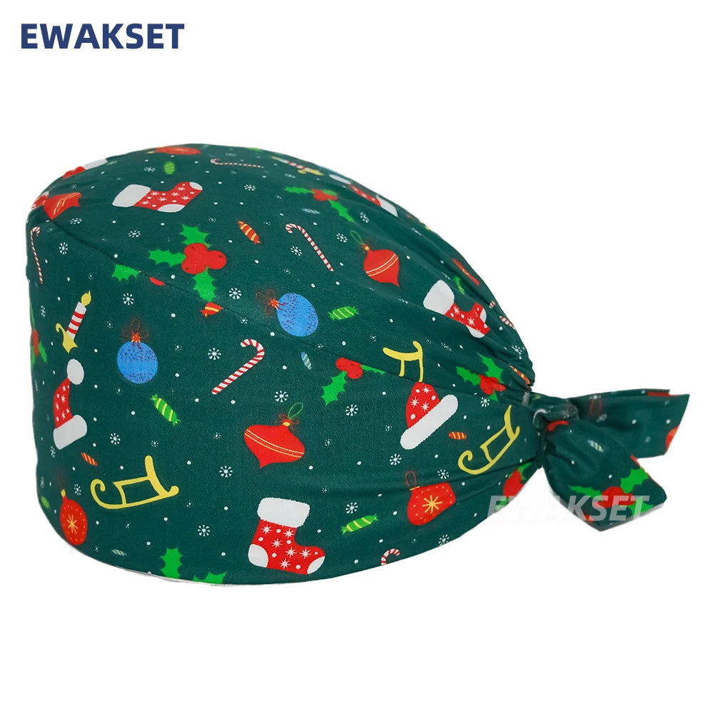 Unisex Soft Scrub Cap – Cartoon Print Surgical Hat for Men and Women, Operating Room Nursing Accessories